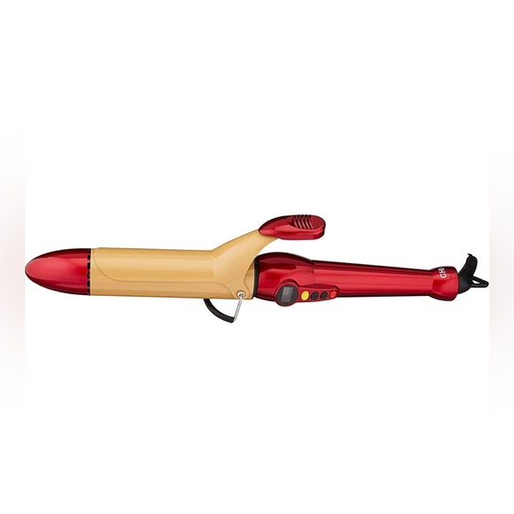 Chi Air Ca1038 Texture Tourmaline Ceramic Curling Iron 1 1/2 Inch, , Fire Red - Picture 3 of 9